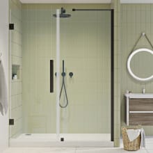 Endless 72" High x 56-3/8" Wide Hinged Semi Frameless Shower Enclosure with Clear Glass