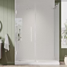 Endless 72" High x 55-1/8" Wide x 30-13/16" Deep Hinged Semi Frameless Shower Enclosure with Clear Glass