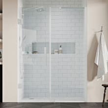 Endless 72" High x 58-3/8" Wide x 2" Deep Hinged Semi Frameless Shower Enclosure with Clear Glass