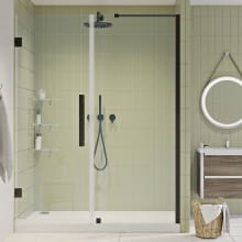 Endless 72" High x 58-3/8" Wide Hinged Semi Frameless Shower Enclosure with Clear Glass