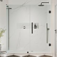 Endless 72" High x 57-1/16" Wide x 32-13/16" Deep Hinged Semi Frameless Shower Enclosure with Clear Glass