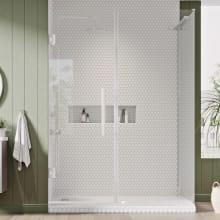 Endless 72" High x 57-1/16" Wide x 34-13/16" Deep Hinged Semi Frameless Shower Enclosure with Clear Glass