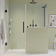 Endless 72" High x 53-7/8" Wide x 31-1/8" Deep Hinged Semi Frameless Shower Enclosure with Clear Glass