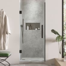 Endless 72" High x 30-11/16" Wide Hinged Semi Frameless Shower Door with Clear Glass