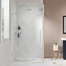 Endless 72" High x 29-7/8" Wide x 34-13/16" Deep Hinged Semi Frameless Shower Enclosure with Clear Glass