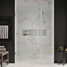 Endless 72" High x 43-1/8" Wide x 2" Deep Hinged Semi Frameless Shower Enclosure with Clear Glass