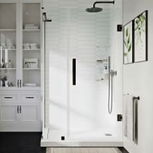 Endless 72" High x 41-7/8" Wide x 32-13/16" Deep Hinged Semi Frameless Shower Enclosure with Clear Glass