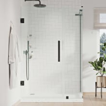 Endless 72" High x 43-7/8" Wide x 34-13/16" Deep Hinged Semi Frameless Shower Enclosure with Clear Glass