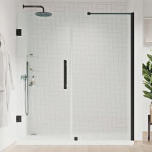 Endless 72" High x 64-3/8" Wide Hinged Semi Frameless Shower Enclosure with Clear Glass