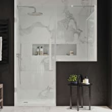 Endless 72" High x 61-1/8" Wide Hinged Semi Frameless Shower Enclosure with Clear Glass
