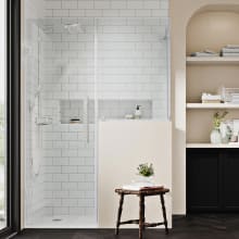 Endless 72" High x 65-7/8" Wide x 37-1/8" Deep Hinged Semi Frameless Shower Enclosure with Clear Glass