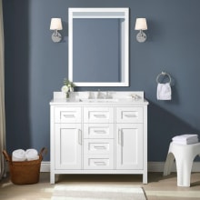 Tahoe III 42" Free Standing Single Basin Vanity Set with Cabinet, Cultured Marble Vanity Top, and Framed Mirror