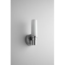 Pebble 13" Tall ADA Single Light Fluorescent Bathroom Sconce with White Cylinder Glass Shade