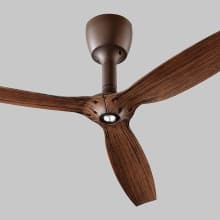 Alpha 3 Blade Indoor DC Motor Ceiling Fan - Wall Control and Light Kit Included - Custom Blade Options