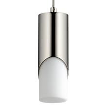 Ellipse 9" Tall LED Single Pendant with Frosted Glass Shade