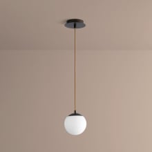 Luna Single Light 6" Wide LED Mini Pendant with Frosted Glass Shade
