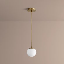 Luna Single Light 6" Wide LED Mini Pendant with Frosted Glass Shade