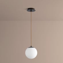 Luna Single Light 8" Wide LED Mini Pendant with Frosted Glass Shade