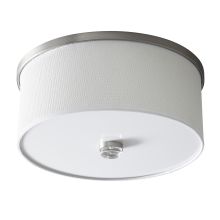 Echo 15" Wide 2 Light Single Flush Mount LED Ceiling Fixture with Natural Bamboo Grass Shade and Acrylic Diffuser