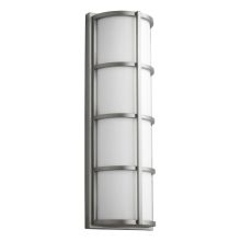 Leda 22" Tall 2 Light Single Outdoor LED Wall Sconce with Acrylic Half Cylinder Shade