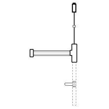 Fire Rated Grade 1 Commercial 48" Width by 8ft. Height Vertical Rod Exit Device Less Bottom Rod with Auxiliary Fire Bolt from the E5000 Series