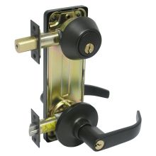 Solid Brass Double Locking Interconnected Grade 2 Commercial Door Lever Set from the Fremont Collection