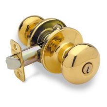 Single Cylinder Solid Brass Entry Door Knob Set from the Baron Collection
