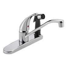 1.5 GPM Kitchen Faucet Widespread with Single Lever Handle and Side Spray - Lifetime Limited Warranty