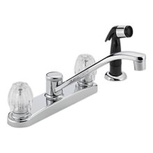 Core 1.5 GPM Widespread Kitchen Faucet with Double Knob Handles and Side Spray - Lifetime Limited Warranty