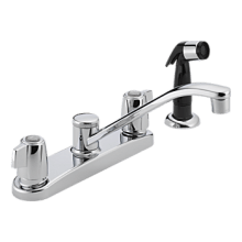 Core 1.5 GPM Widespread Kitchen Faucet with Double Ergonomic Blade Handles and Side Spray - Lifetime Limited Warranty