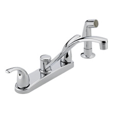 Core 1.5 GPM Widespread Kitchen Faucet with Double Ergonomic Blade Handles and Side Spray - Lifetime Limited Warranty