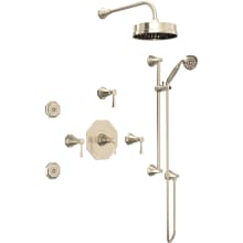 Deco Thermostatic Shower System with Shower Head, Hand Shower, Slide Bar, Bodysprays, Shower Arm, Hose, and Valve Trim