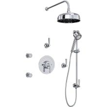 Holborn Thermostatic Shower System with Shower Head, Hand Shower, Slide Bar, Bodysprays, Shower Arm, Hose, and Valve Trim