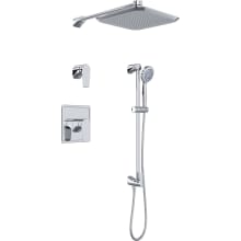 Hoxton Thermostatic Shower System with Shower Head, Hand Shower, Slide Bar, Shower Arm, Hose, and Valve Trim