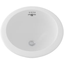 16-7/8" Circular Vitreous China Undermount Bathroom Sink with Overflow