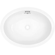 19-11/16" Oval Vitreous China Undermount Bathroom Sink with Overflow