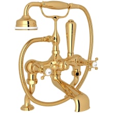 Georgian Era Deck Mounted Clawfoot Tub Filler with Built-In Diverter - Includes Hand Shower