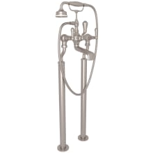 Georgian Era Floor Mounted Clawfoot Tub Filler with Built-In Diverter - Includes Hand Shower