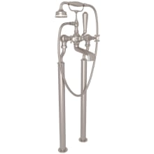 Georgian Era Floor Mounted Clawfoot Tub Filler with Built-In Diverter - Includes Hand Shower