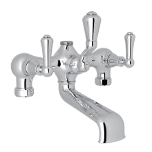 Georgian Era Deck / Floor / Wall Mounted Clawfoot Tub Filler with Built-In Diverter