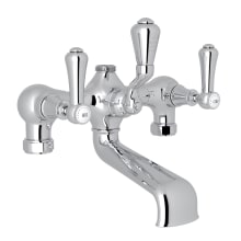 Georgian Era Deck / Floor / Wall Mounted Clawfoot Tub Filler with Built-In Diverter