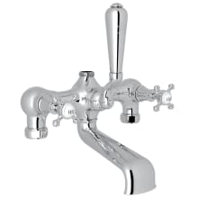 Georgian Era Deck / Floor / Wall Mounted Clawfoot Tub Filler with Built-In Diverter