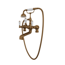 Edwardian Wall / Deck / Floor Mounted Clawfoot Tub Filler with Built-In Diverter - Includes Hand Shower