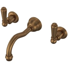 Edwardian 1.2 GPM Wall Mounted Widespread Bathroom Faucet with Column Spout