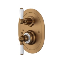 Edwardian Function Thermostatic Valve Trim Only with Double Lever Handle and Volume Control - Less Rough In