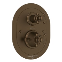 Georgian Era Function Thermostatic Valve Trim Only with Double Cross Handle and Volume Control - Less Rough In