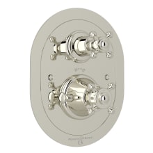 Georgian Era Function Thermostatic Valve Trim Only with Double Cross Handle and Volume Control - Less Rough In