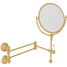 6-7/8" Circular Brass Wall Mounted Make Up Mirror