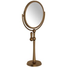 6-7/8" Circular Flat Brass Free Standing Make Up Mirror