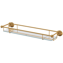 Edwardian 22" Brass and Tempered Glass Bathroom Shelf